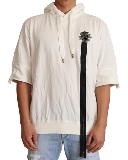 Dolce & Gabbana White Hooded Limited Edition Sweater