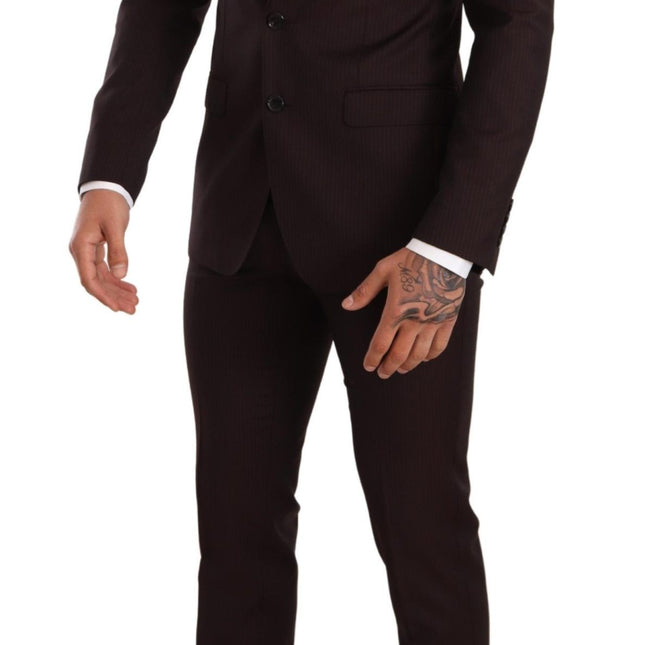 Dolce & Gabbana Bordeaux Wool MARTINI Slim Fit Suit