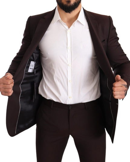 Dolce & Gabbana Bordeaux Wool MARTINI Slim Fit Suit