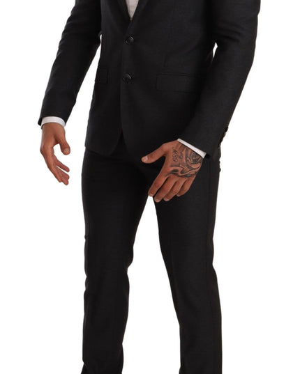Dolce & Gabbana Gray Wool MARTINI Slim Fit Set Suit