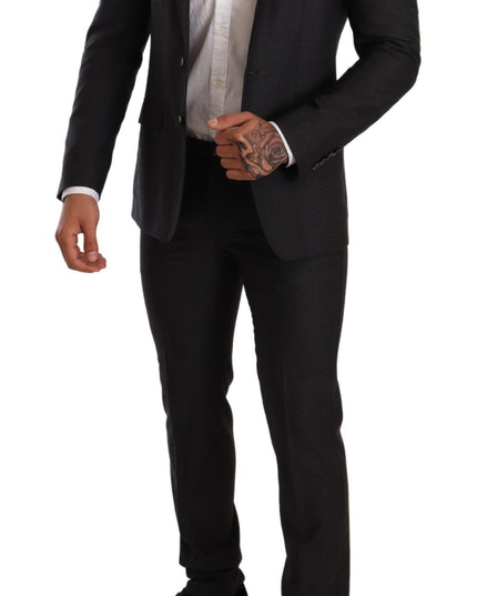 Dolce & Gabbana Gray Wool MARTINI Slim Fit Set Suit