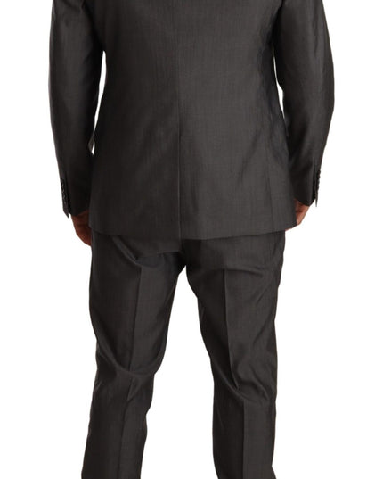 Dolce & Gabbana Gray Metallic MARTINI Slim Fit Set Suit