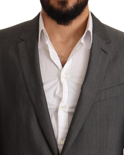 Dolce & Gabbana Gray Metallic MARTINI Slim Fit Set Suit