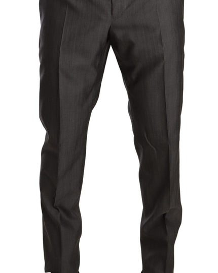 Dolce & Gabbana Gray Metallic MARTINI Slim Fit Set Suit