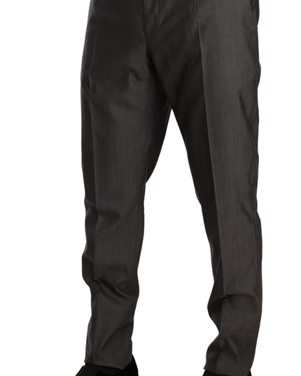 Dolce & Gabbana Gray Metallic MARTINI Slim Fit Set Suit