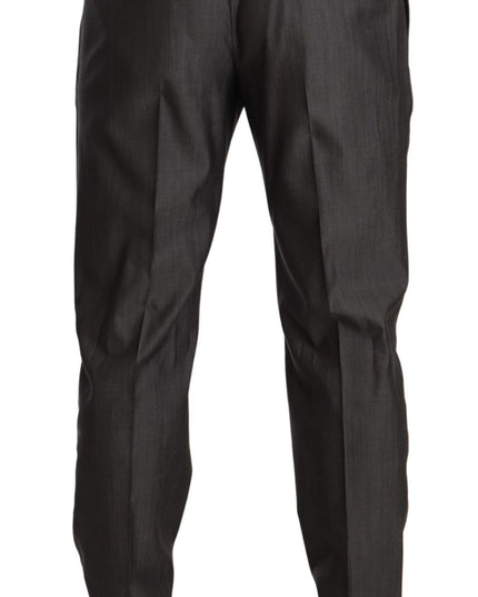 Dolce & Gabbana Gray Metallic MARTINI Slim Fit Set Suit