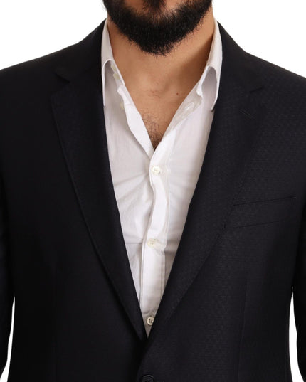 Dolce & Gabbana Blue Pattern MARTINI SLIM FIT 2 Piece Suit