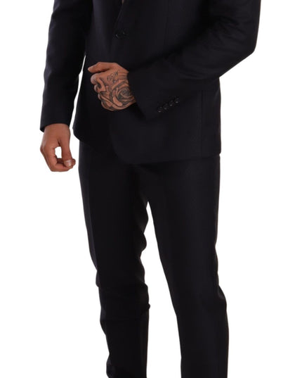 Dolce & Gabbana Blue Pattern MARTINI SLIM FIT 2 Piece Suit