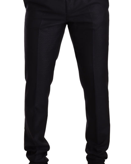 Dolce & Gabbana Blue Pattern MARTINI SLIM FIT 2 Piece Suit