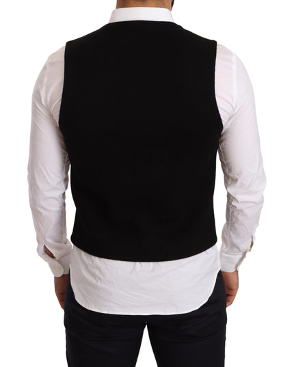 Dolce & Gabbana Black Cotton Single Breasted Waistcoat