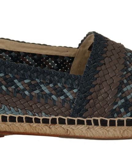 Dolce & Gabbana Blue Gray Slip On Buffalo Espadrille Shoes