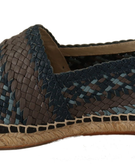 Dolce & Gabbana Blue Gray Slip On Buffalo Espadrille Shoes