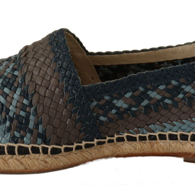 Dolce & Gabbana Blue Gray Slip On Buffalo Espadrille Shoes
