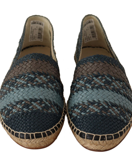 Dolce & Gabbana Blue Gray Slip On Buffalo Espadrille Shoes