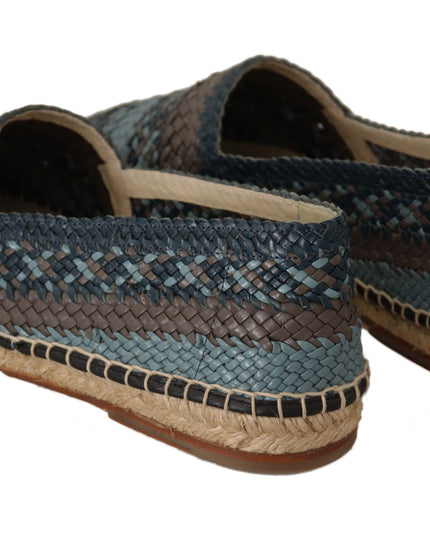 Dolce & Gabbana Blue Gray Slip On Buffalo Espadrille Shoes