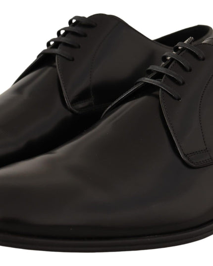 Dolce & Gabbana Black Leather Lace Up Men Dress Derby Shoes