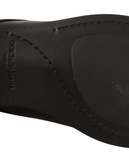 Dolce & Gabbana Black Leather Lace Up Men Dress Derby Shoes