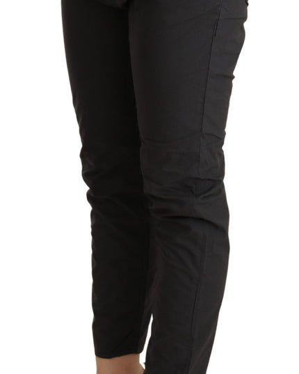 CYCLE Gray Mid Waist Slim Fit Skinny Cotton Trouser