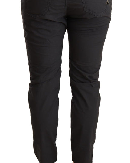 CYCLE Gray Mid Waist Slim Fit Skinny Cotton Trouser