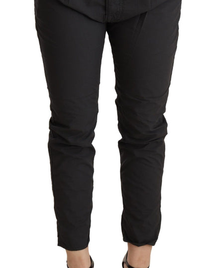 CYCLE Gray Mid Waist Slim Fit Skinny Cotton Trouser