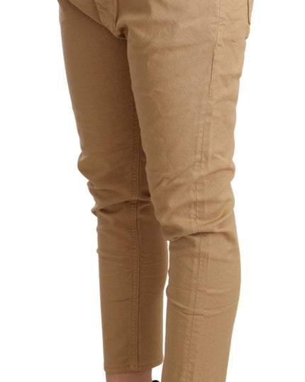 CYCLE Beige Mid Waist Slim Fit Skinny Stretch Trouser