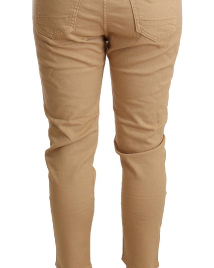 CYCLE Beige Mid Waist Slim Fit Skinny Stretch Trouser