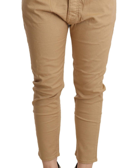 CYCLE Beige Mid Waist Slim Fit Skinny Stretch Trouser