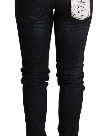 Acht Blue Washed Low Waist Skinny Denim Trouser