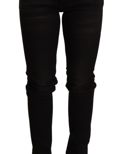 Acht Black Low Waist Skinny Denim Trouser