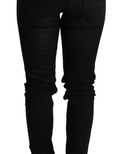 Acht Black Low Waist Skinny Denim Trouser
