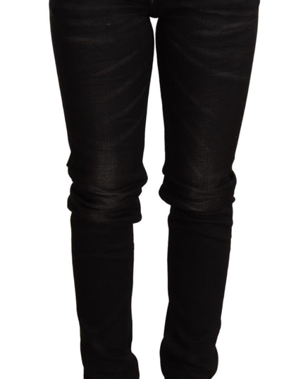 Acht Black Low Waist Skinny Denim Trouser