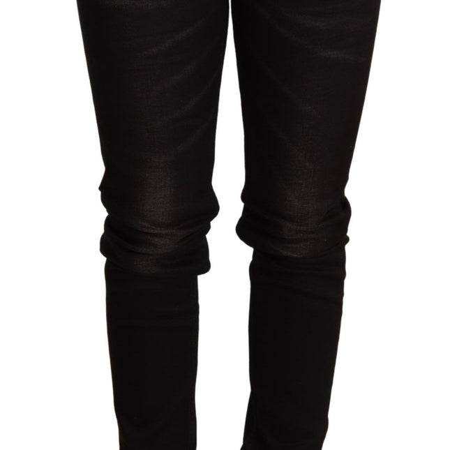 Acht Black Low Waist Skinny Denim Trouser