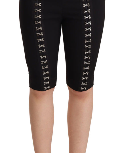 Dolce & Gabbana Black Wool Stretch Slim Fit High Waist Shorts