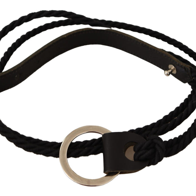 MILA SCHÖN Black Leather Slim Women Waistband Metal Buckle Belt