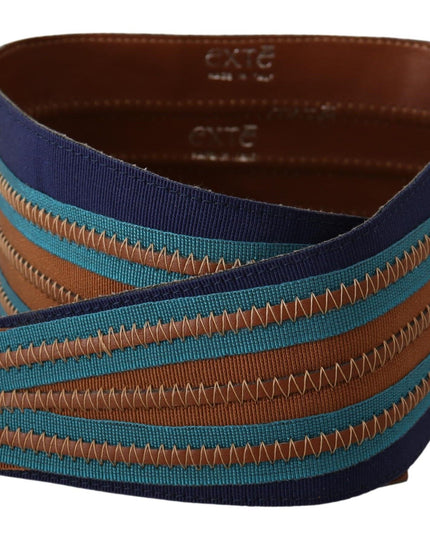 Exte Brown Leather Wide Waistband Tie Fastening Belt