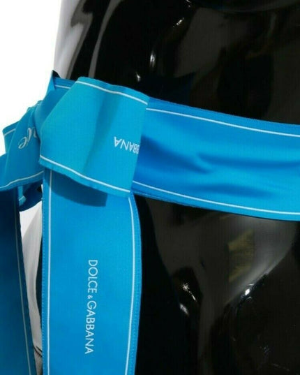 Dolce & Gabbana Blue Waist Ribbon Wide Bow Belt