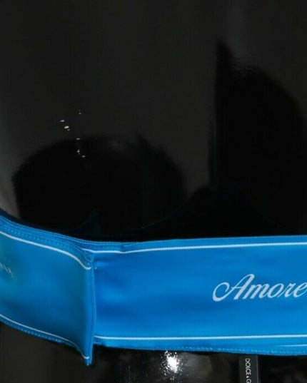 Dolce & Gabbana Blue Waist Ribbon Wide Bow Belt