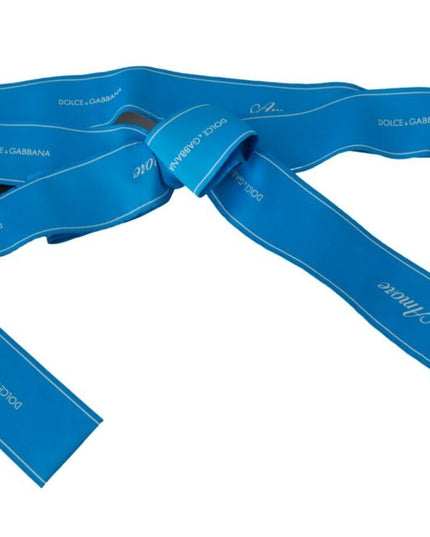 Dolce & Gabbana Blue Waist Ribbon Wide Bow Belt