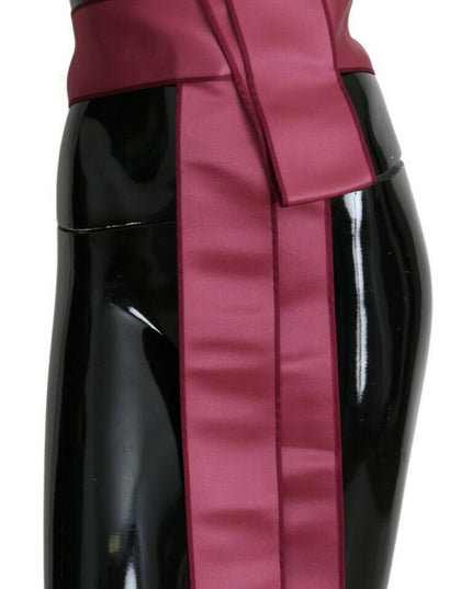 Dolce & Gabbana Pink 100% Silk 3 Button Closure Wide Waist Belt