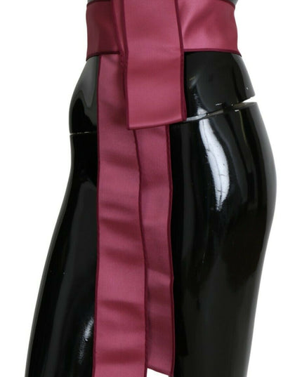 Dolce & Gabbana Pink 100% Silk 3 Button Closure Wide Waist Belt
