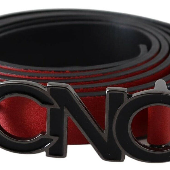Costume National Red Reversible Leather Logo Belt