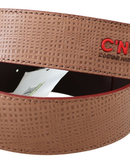 Costume National White Leather Logo Fashion Waist Belt