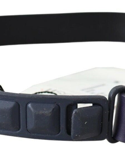 Costume National Black Leather Normal Logo Buckle Waist Belt