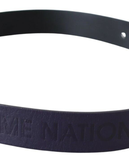 Costume National Black Leather Normal Logo Buckle Waist Belt