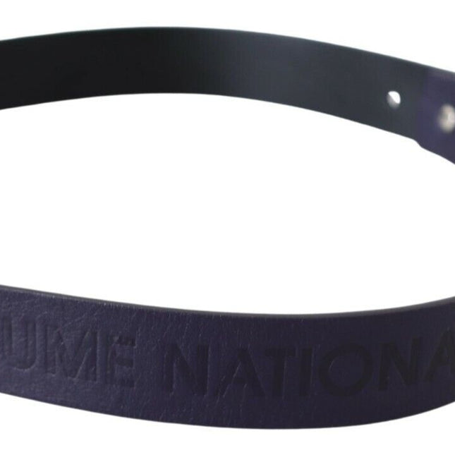 Costume National Black Leather Normal Logo Buckle Waist Belt