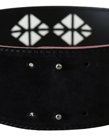 Costume National Black Leather Wide Waist Studded Women Belt