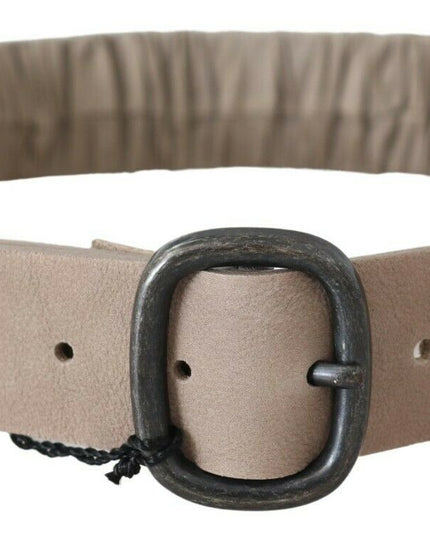GF Ferre Brown Solid Leather Waist Metal Buckle Belt