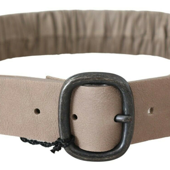 GF Ferre Brown Solid Leather Waist Metal Buckle Belt