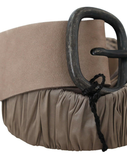 GF Ferre Brown Solid Leather Waist Metal Buckle Belt