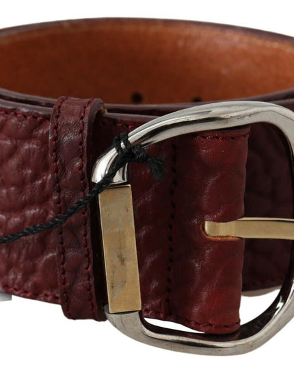 GF Ferre Bordeaux Wide Leather Waist Gold Silver Belt